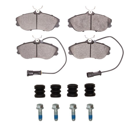 Dynamic Friction Co 5000 Advanced Brake Pads - Semi Metallic and Hardware Kit, Long Pad Wear, Front 1551-0419-01